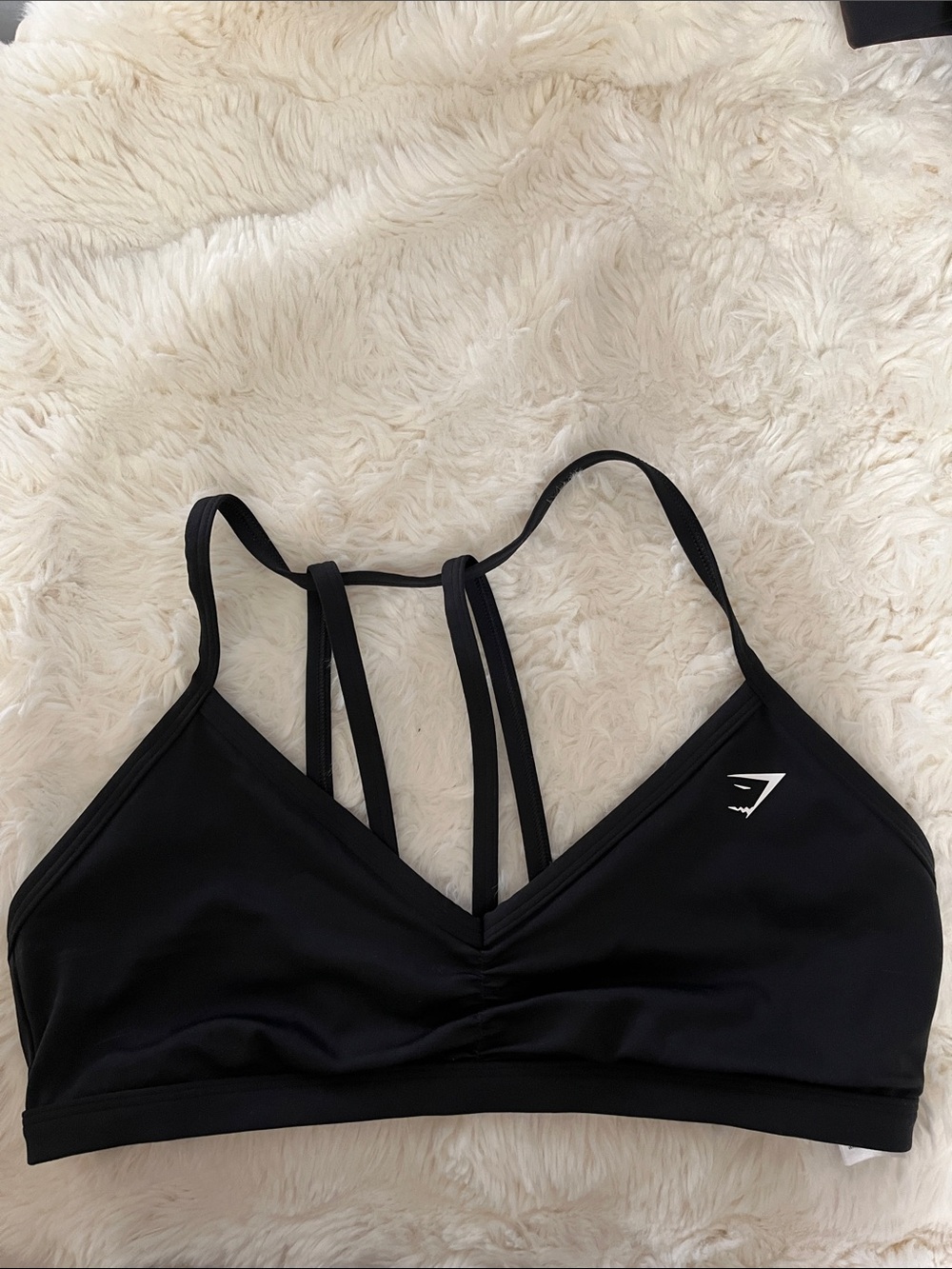 Gymshark Black Strappy Sports Bra with Double Back Straps